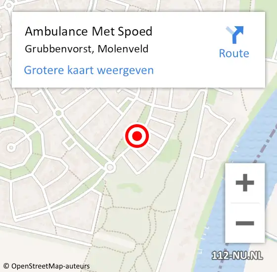 Locatie op kaart van de 112 melding: Ambulance Met Spoed Naar Grubbenvorst, Molenveld op 7 januari 2015 05:46