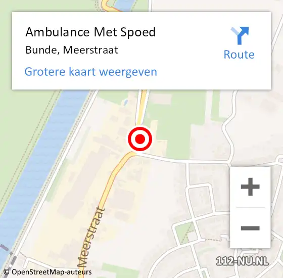 Locatie op kaart van de 112 melding: Ambulance Met Spoed Naar Bunde, Meerstraat op 7 januari 2015 07:00