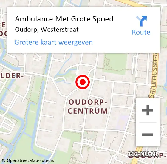 Locatie op kaart van de 112 melding: Ambulance Met Grote Spoed Naar Oudorp, Westerstraat op 7 januari 2015 07:08