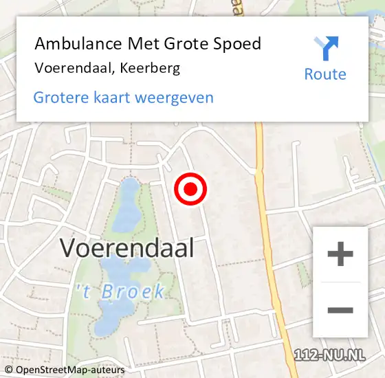 Locatie op kaart van de 112 melding: Ambulance Met Grote Spoed Naar Voerendaal, Keerberg op 7 januari 2015 07:19