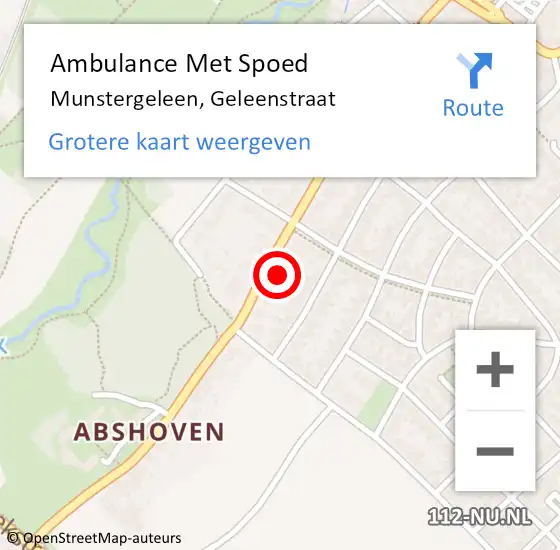 Locatie op kaart van de 112 melding: Ambulance Met Spoed Naar Munstergeleen, Geleenstraat op 7 januari 2015 08:01