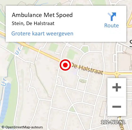 Locatie op kaart van de 112 melding: Ambulance Met Spoed Naar Stein, De Halstraat op 7 januari 2015 08:20