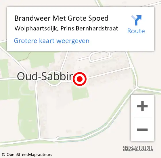 Locatie op kaart van de 112 melding: Brandweer Met Grote Spoed Naar Wolphaartsdijk, Prins Bernhardstraat op 7 januari 2015 08:21