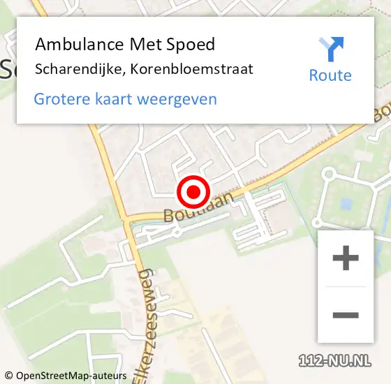 Locatie op kaart van de 112 melding: Ambulance Met Spoed Naar Scharendijke, Korenbloemstraat op 26 oktober 2013 21:53