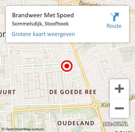 Locatie op kaart van de 112 melding: Brandweer Met Spoed Naar Sommelsdijk, Stoofhoek op 7 januari 2015 08:52