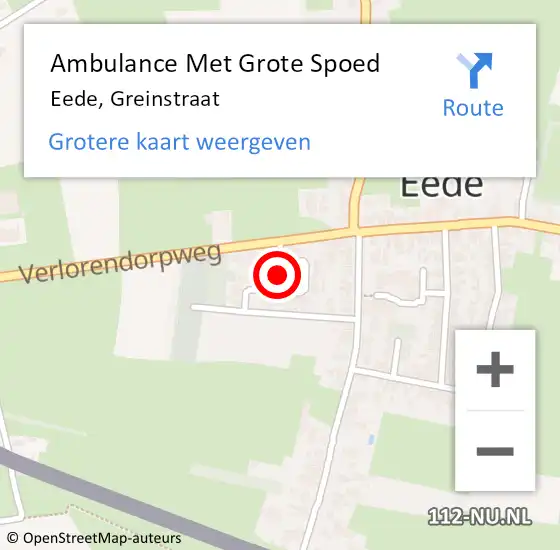 Locatie op kaart van de 112 melding: Ambulance Met Grote Spoed Naar Eede, Greinstraat op 7 januari 2015 11:53