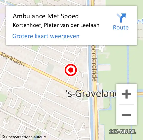 Locatie op kaart van de 112 melding: Ambulance Met Spoed Naar Kortenhoef, Pieter van der Leelaan op 7 januari 2015 12:15