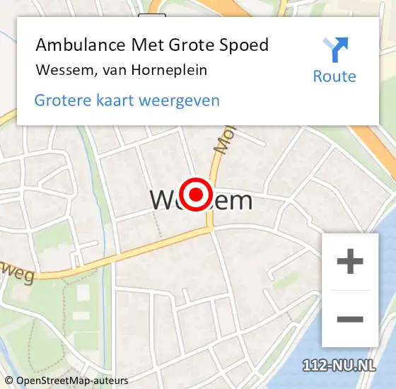 Locatie op kaart van de 112 melding: Ambulance Met Grote Spoed Naar Wessem, Van Horneplein op 7 januari 2015 13:04