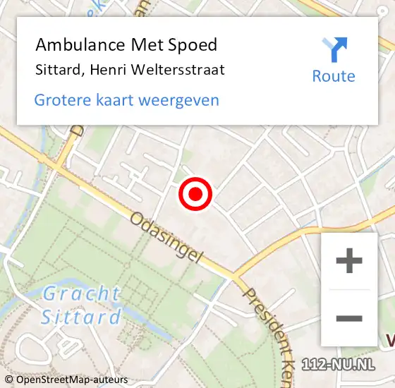 Locatie op kaart van de 112 melding: Ambulance Met Spoed Naar Sittard, Henri Weltersstraat op 7 januari 2015 13:26