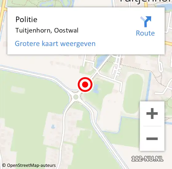 Locatie op kaart van de 112 melding: Politie Tuitjenhorn, Oostwal op 7 januari 2015 13:42