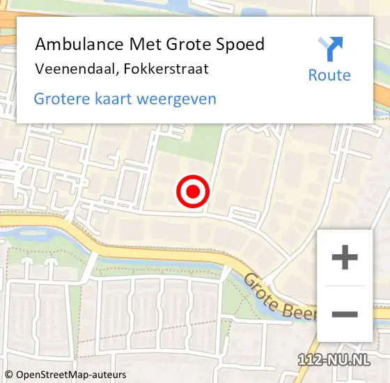 Locatie op kaart van de 112 melding: Ambulance Met Grote Spoed Naar Veenendaal, Fokkerstraat op 7 januari 2015 14:03