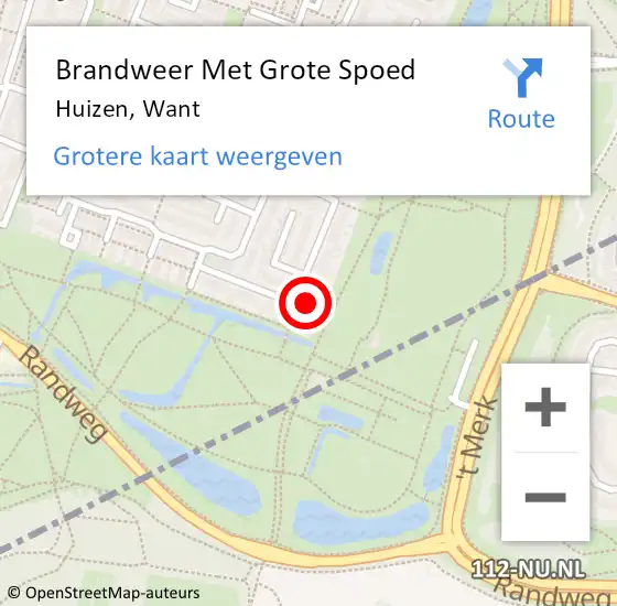 Locatie op kaart van de 112 melding: Brandweer Met Grote Spoed Naar Huizen, Want op 7 januari 2015 14:55