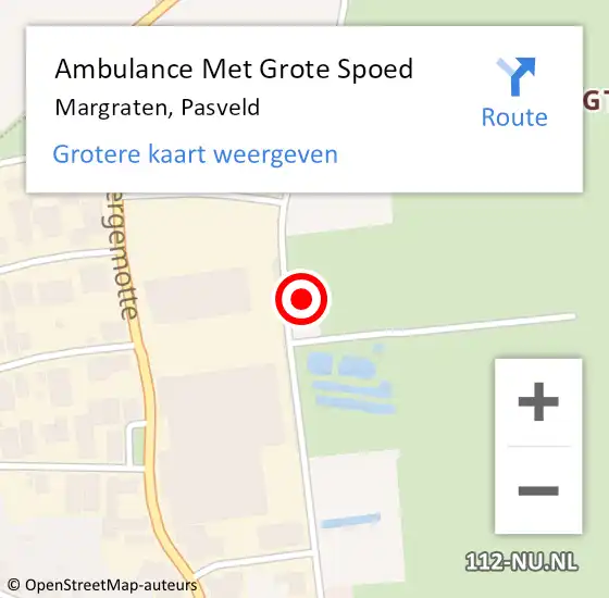 Locatie op kaart van de 112 melding: Ambulance Met Grote Spoed Naar Margraten, Pasveld op 26 oktober 2013 22:51
