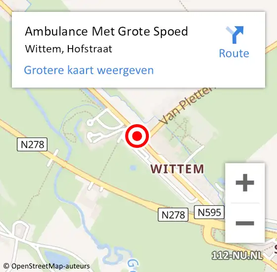 Locatie op kaart van de 112 melding: Ambulance Met Grote Spoed Naar Wittem, Hofstraat op 7 januari 2015 15:02