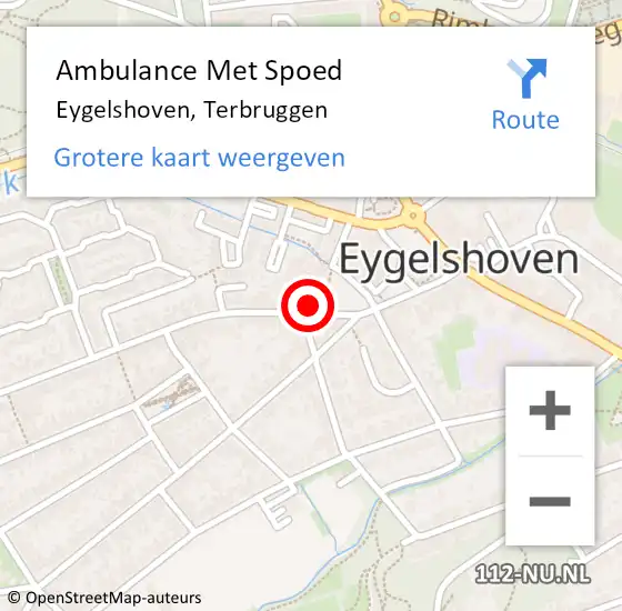 Locatie op kaart van de 112 melding: Ambulance Met Spoed Naar Eygelshoven, Terbruggen op 7 januari 2015 15:15