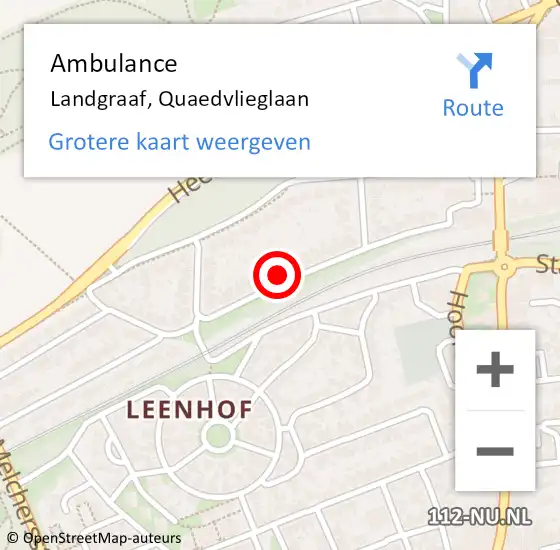 Locatie op kaart van de 112 melding: Ambulance Landgraaf, Quaedvlieglaan op 7 januari 2015 15:34