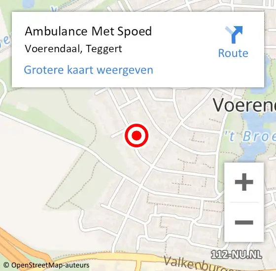 Locatie op kaart van de 112 melding: Ambulance Met Spoed Naar Voerendaal, Teggert op 7 januari 2015 15:50