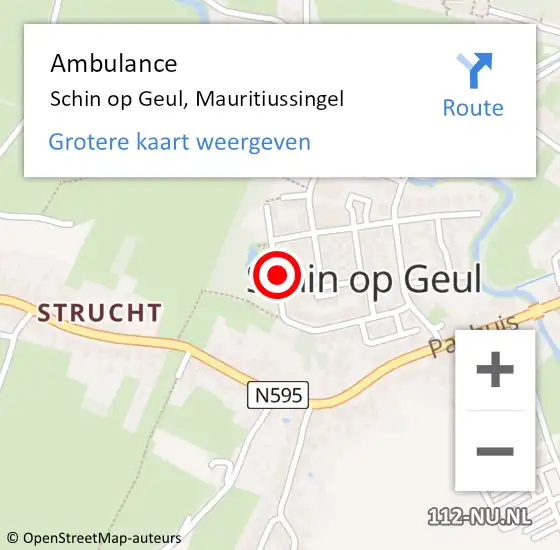 Locatie op kaart van de 112 melding: Ambulance Schin op Geul, Mauritiussingel op 7 januari 2015 16:17