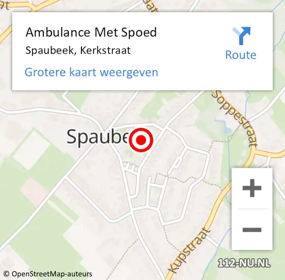 Locatie op kaart van de 112 melding: Ambulance Met Spoed Naar Spaubeek, Kerkstraat op 7 januari 2015 16:34
