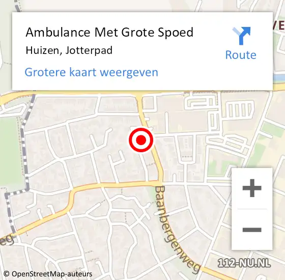 Locatie op kaart van de 112 melding: Ambulance Met Grote Spoed Naar Huizen, Jotterpad op 7 januari 2015 18:25