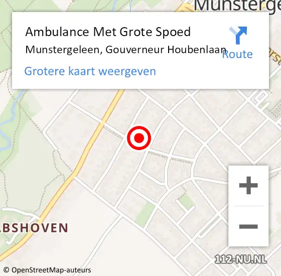 Locatie op kaart van de 112 melding: Ambulance Met Grote Spoed Naar Munstergeleen, Gouverneur Houbenlaan op 7 januari 2015 18:45