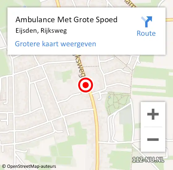 Locatie op kaart van de 112 melding: Ambulance Met Grote Spoed Naar Eijsden, Rijksweg op 7 januari 2015 19:27