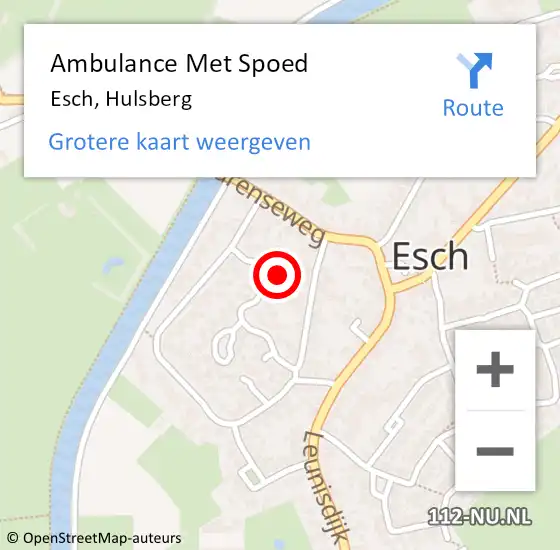 Locatie op kaart van de 112 melding: Ambulance Met Spoed Naar Esch, Hulsberg op 7 januari 2015 20:20