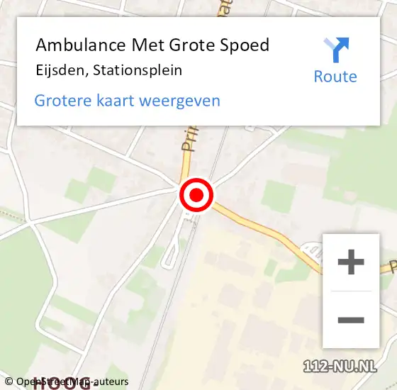 Locatie op kaart van de 112 melding: Ambulance Met Grote Spoed Naar Eijsden, Stationsplein op 7 januari 2015 21:21