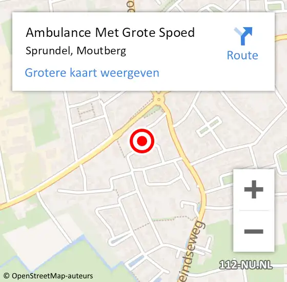 Locatie op kaart van de 112 melding: Ambulance Met Grote Spoed Naar Sprundel, Moutberg op 7 januari 2015 21:47