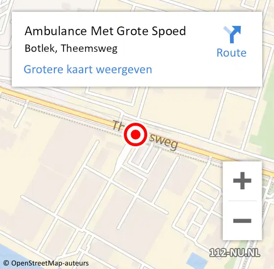 Locatie op kaart van de 112 melding: Ambulance Met Grote Spoed Naar Botlek, Theemsweg op 7 januari 2015 21:54