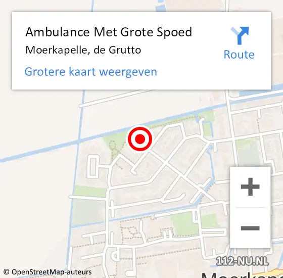 Locatie op kaart van de 112 melding: Ambulance Met Grote Spoed Naar Moerkapelle, de Grutto op 7 januari 2015 22:03