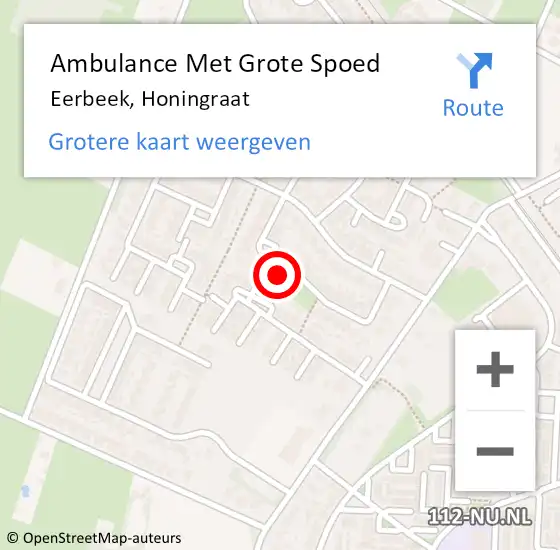 Locatie op kaart van de 112 melding: Ambulance Met Grote Spoed Naar Eerbeek, Honingraat op 7 januari 2015 22:19