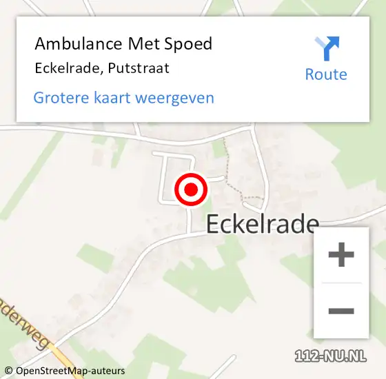 Locatie op kaart van de 112 melding: Ambulance Met Spoed Naar Eckelrade, Putstraat op 7 januari 2015 22:40