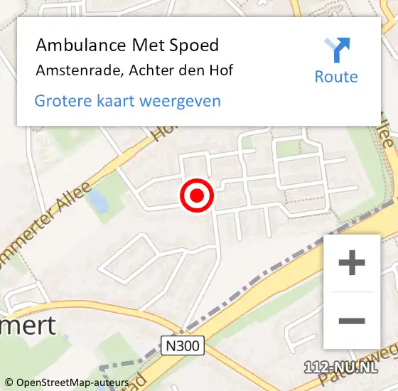 Locatie op kaart van de 112 melding: Ambulance Met Spoed Naar Amstenrade, Achter den Hof op 7 januari 2015 22:48