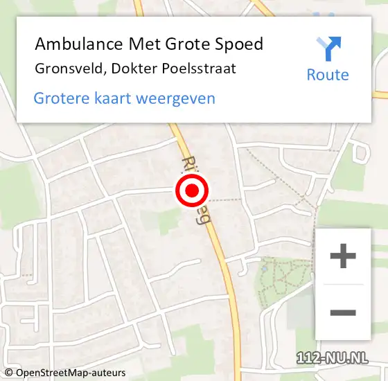 Locatie op kaart van de 112 melding: Ambulance Met Grote Spoed Naar Gronsveld, Dokter Poelsstraat op 7 januari 2015 23:12