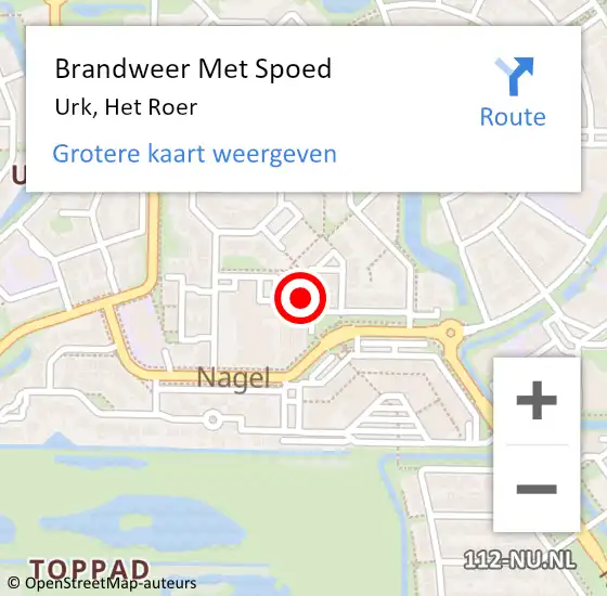 Locatie op kaart van de 112 melding: Brandweer Met Spoed Naar Urk, Het Roer op 27 oktober 2013 00:15