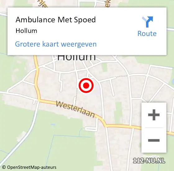 Locatie op kaart van de 112 melding: Ambulance Met Spoed Naar Hollum op 8 januari 2015 02:02