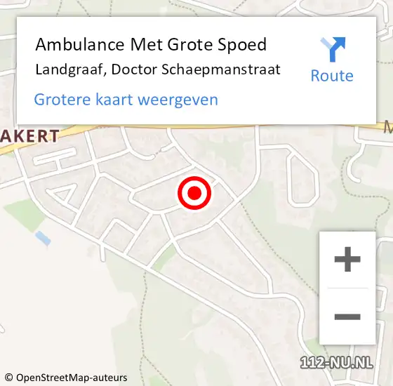 Locatie op kaart van de 112 melding: Ambulance Met Grote Spoed Naar Landgraaf, Doctor Schaepmanstraat op 8 januari 2015 09:51