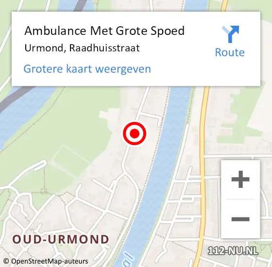 Locatie op kaart van de 112 melding: Ambulance Met Grote Spoed Naar Urmond, Raadhuisstraat op 8 januari 2015 10:01