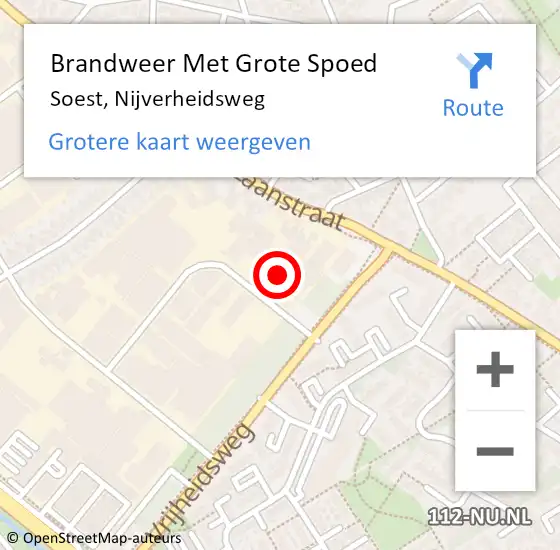 Locatie op kaart van de 112 melding: Brandweer Met Grote Spoed Naar Soest, Nijverheidsweg op 8 januari 2015 10:19