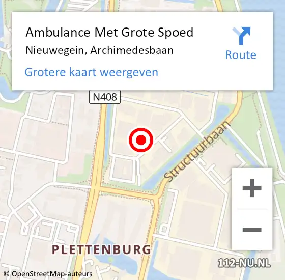 Locatie op kaart van de 112 melding: Ambulance Met Grote Spoed Naar Nieuwegein, Archimedesbaan op 8 januari 2015 12:11