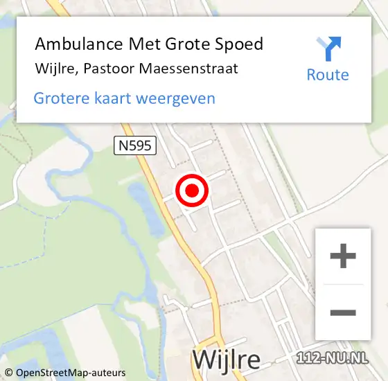 Locatie op kaart van de 112 melding: Ambulance Met Grote Spoed Naar Wijlre, Pastoor Maessenstraat op 8 januari 2015 12:20