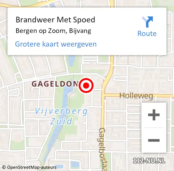 Locatie op kaart van de 112 melding: Brandweer Met Spoed Naar Bergen op Zoom, Bijvang op 27 oktober 2013 01:47