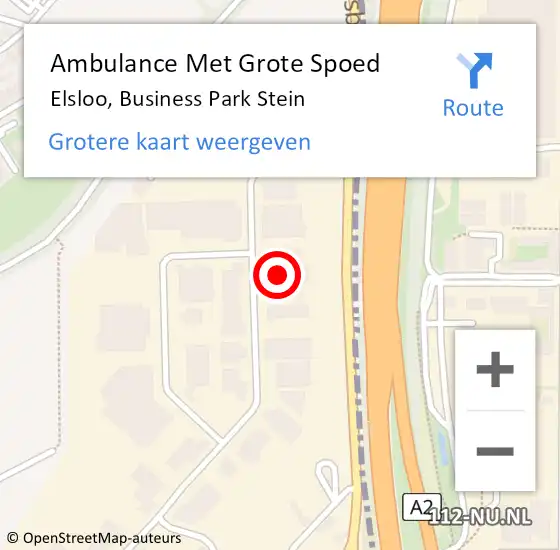 Locatie op kaart van de 112 melding: Ambulance Met Grote Spoed Naar Elsloo, Business Park Stein op 8 januari 2015 12:58