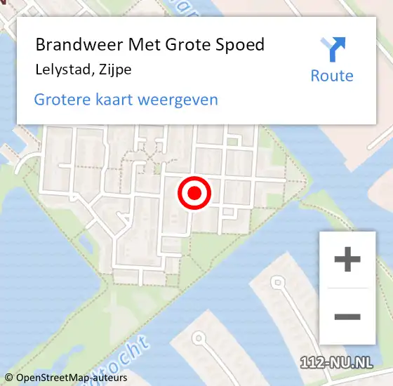 Locatie op kaart van de 112 melding: Brandweer Met Grote Spoed Naar Lelystad, Zijpe op 27 oktober 2013 02:05