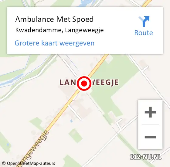 Locatie op kaart van de 112 melding: Ambulance Met Spoed Naar Kwadendamme, Langeweegje op 8 januari 2015 14:27