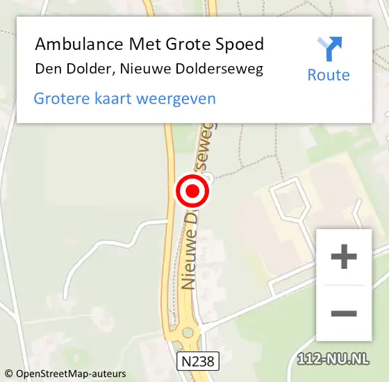 Locatie op kaart van de 112 melding: Ambulance Met Grote Spoed Naar Den Dolder, Nieuwe Dolderseweg op 8 januari 2015 15:06