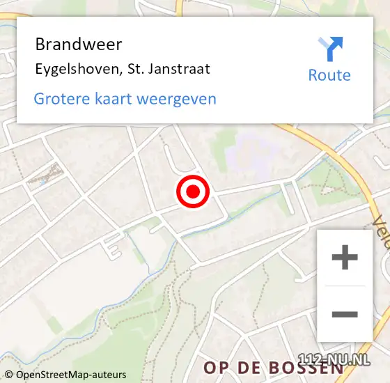 Locatie op kaart van de 112 melding: Brandweer Eygelshoven, St. Janstraat op 8 januari 2015 15:31