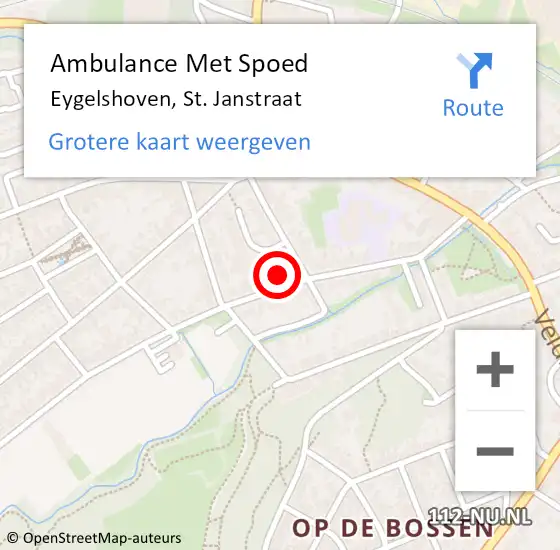 Locatie op kaart van de 112 melding: Ambulance Met Spoed Naar Eygelshoven, St. Janstraat op 8 januari 2015 15:31