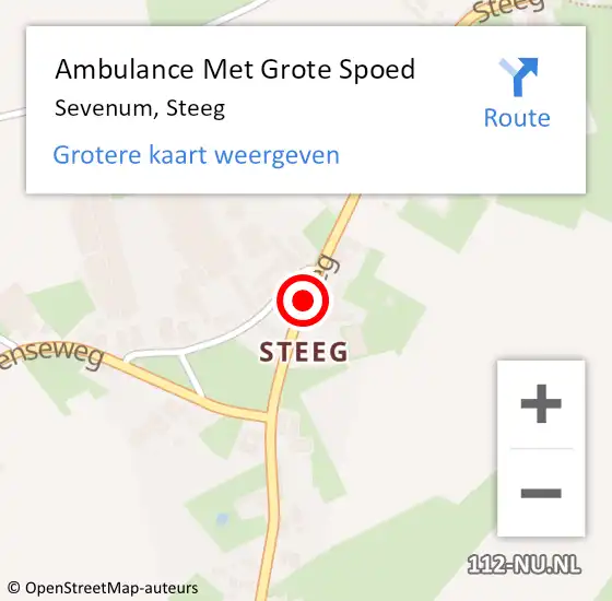 Locatie op kaart van de 112 melding: Ambulance Met Grote Spoed Naar Sevenum, Steeg op 8 januari 2015 21:53